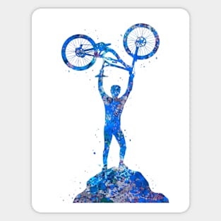 Downhill mountain bike blue Sticker